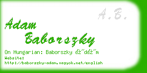 adam baborszky business card